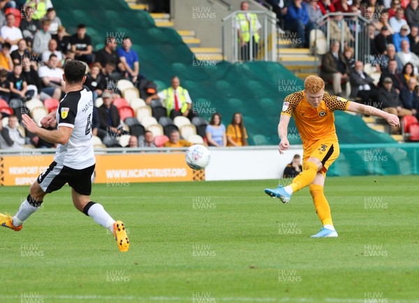 070919 - Newport County v Port Vale, SkyBet League 2 - Ryan Haynes of Newport County fires a shot at goal
