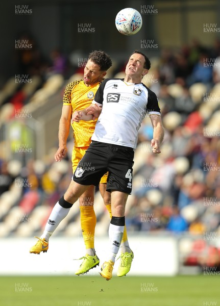 070919 - Newport County v Port Vale, SkyBet League 2 - Robbie Willmott of Newport County and Luke Joyce of Port Vale compete for the ball