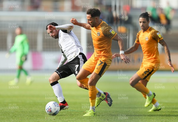 070919 - Newport County v Port Vale, SkyBet League 2 - Robbie Willmott of Newport County and David Worrall of Port Vale compete for the ball