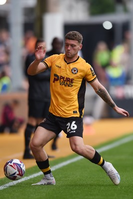 070924 - Newport County v Port Vale - Sky Bet League 2 - Cameron Evans of Newport County