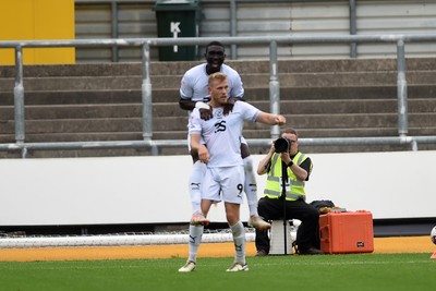 070924 - Newport County v Port Vale - Sky Bet League 2 - Jayden Stockley of Port Vale celebrates scoring his second goal of the match with team mates