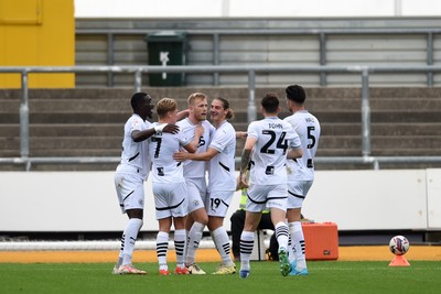 070924 - Newport County v Port Vale - Sky Bet League 2 - Jayden Stockley of Port Vale celebrates scoring his second goal of the match with team mates