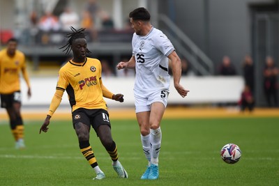 070924 - Newport County v Port Vale - Sky Bet League 2 - Cameron Antwi of Newport County is challenged by Connor Hall of Port Vale