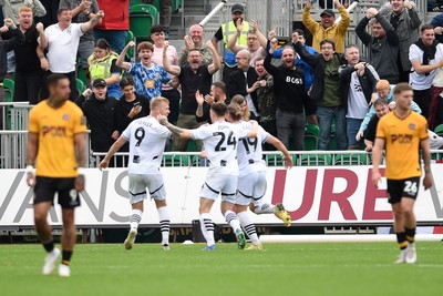 070924 - Newport County v Port Vale - Sky Bet League 2 - Ethan Chislett of Port Vale celebrates scoring a goal