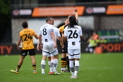 070924 - Newport County v Port Vale - Sky Bet League 2 - Ciaran Brennan of Newport County is given a red card and dismissed