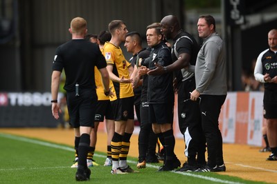 070924 - Newport County v Port Vale - Sky Bet League 2 - Ciaran Brennan of Newport County is given a red card and dismissed