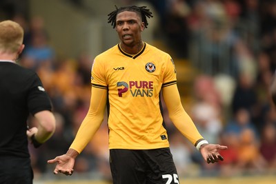 070924 - Newport County v Port Vale - Sky Bet League 2 - Kyle Hudlin of Newport County