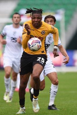 070924 - Newport County v Port Vale - Sky Bet League 2 - Kyle Hudlin of Newport County