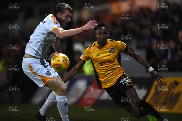 101117 - Newport County v Port Vale - SkyBet League 2 - Shawn McCoulsky of Newport County is tackled by Tom Anderson of Port Vale