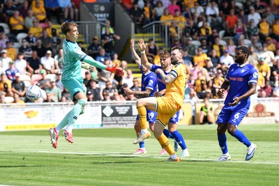 150826 - Newport County v Rochdale - Sky Bet League 2 - Kyle Cameron of Newport County scores the first goal of the game