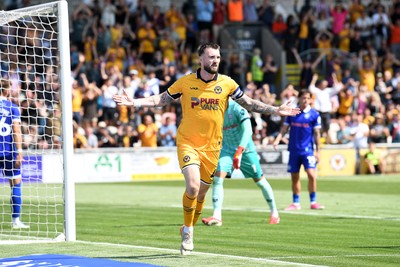 150826 - Newport County v Rochdale - Sky Bet League 2 - Kyle Cameron of Newport County celebrates scoring a goal