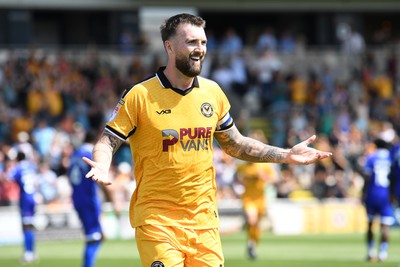 150826 - Newport County v Rochdale - Sky Bet League 2 - Kyle Cameron of Newport County celebrates scoring a goal