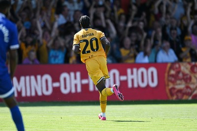 150826 - Newport County v Rochdale - Sky Bet League 2 - Yahya Bamba of Newport County celebrates scoring a goal