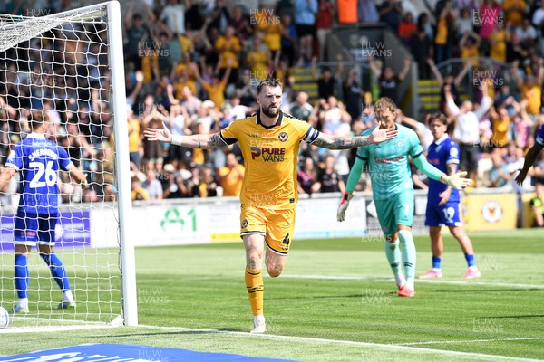 150826 - Newport County v Rochdale - Sky Bet League 2 - Kyle Cameron of Newport County celebrates scoring a goal
