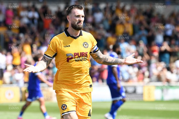 150826 - Newport County v Rochdale - Sky Bet League 2 - Kyle Cameron of Newport County celebrates scoring a goal