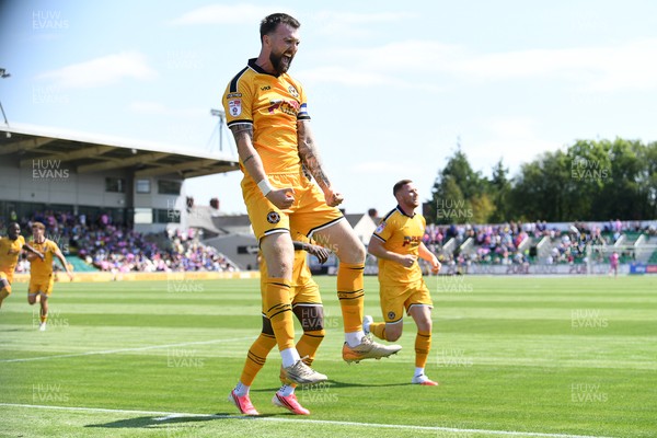 150826 - Newport County v Rochdale - Sky Bet League 2 - Kyle Cameron of Newport County celebrates scoring a goal