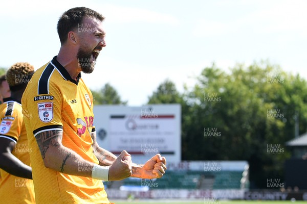 150826 - Newport County v Rochdale - Sky Bet League 2 - Kyle Cameron of Newport County celebrates scoring a goal