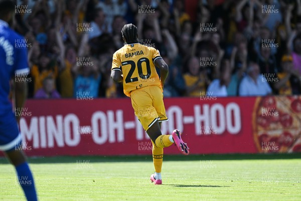 150826 - Newport County v Rochdale - Sky Bet League 2 - Yahya Bamba of Newport County celebrates scoring a goal