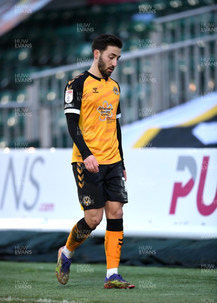 160121 - Newport County v Salford City - SkyBet League 2 - Josh Sheehan of Newport County walks to the dressing room after being shown a red card