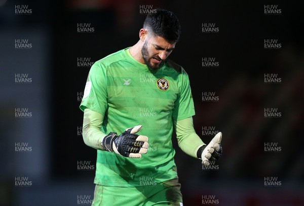 190220 - Newport County v Salford City - Leasingcom Trophy - Dejected keeper Tom King of Newport County at full time