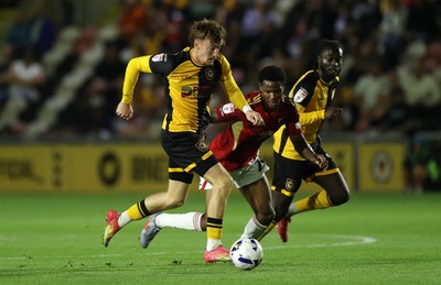 190825 - Newport County v Salford City - SkyBet League Two - Michael Spellman of Newport County makes a break