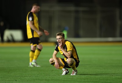 190825 - Newport County v Salford City - SkyBet League Two - Dejected Matt Smith of Newport County at full time