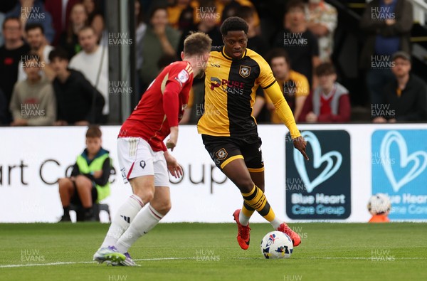 190825 - Newport County v Salford City - SkyBet League Two - Bobby Kamwa of Newport County 