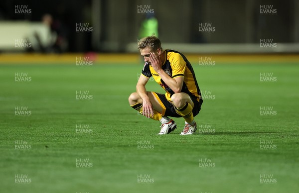 190825 - Newport County v Salford City - SkyBet League Two - Dejected Matt Smith of Newport County at full time