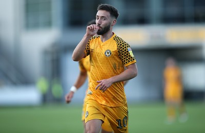 191019 - Newport County v Scunthorpe United - SkyBet League Two - Josh Sheehan of Newport County celebrates scoring a goal