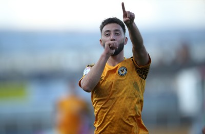 191019 - Newport County v Scunthorpe United - SkyBet League Two - Josh Sheehan of Newport County celebrates scoring a goal