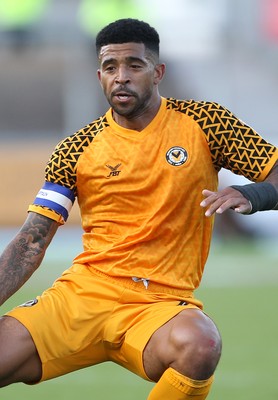 191019 - Newport County v Scunthorpe United - SkyBet League Two - Joss Labadie of Newport County