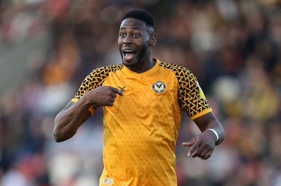 191019 - Newport County v Scunthorpe United - SkyBet League Two - Jamille Matt of Newport County