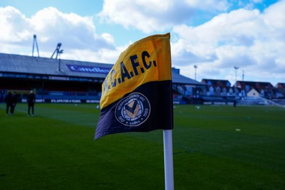 280326 - Newport County v Shrewsbury Town - Sky Bet League 2 - General view of the corner flag inside the stadium prior to kick off