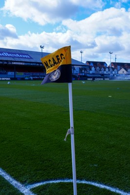 280326 - Newport County v Shrewsbury Town - Sky Bet League 2 - General view of the corner flag inside the stadium prior to kick off