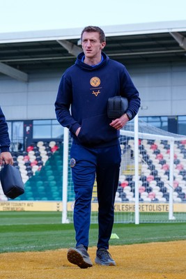 280326 - Newport County v Shrewsbury Town - Sky Bet League 2 - Tom Anderson of Shrewsbury Town arrives at the stadium prior to kick off