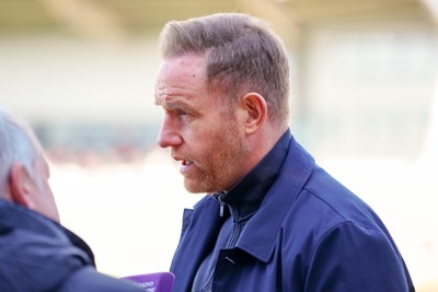 280326 - Newport County v Shrewsbury Town - Sky Bet League 2 - GavinCowan, Manager of Shrewsbury Town, talks to speaks to press prior to kick off
