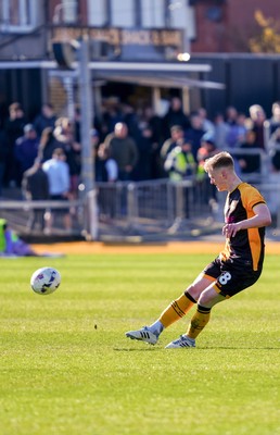 280326 - Newport County v Shrewsbury Town - Sky Bet League 2 - Matt Smith of Newport County takes a free kick
