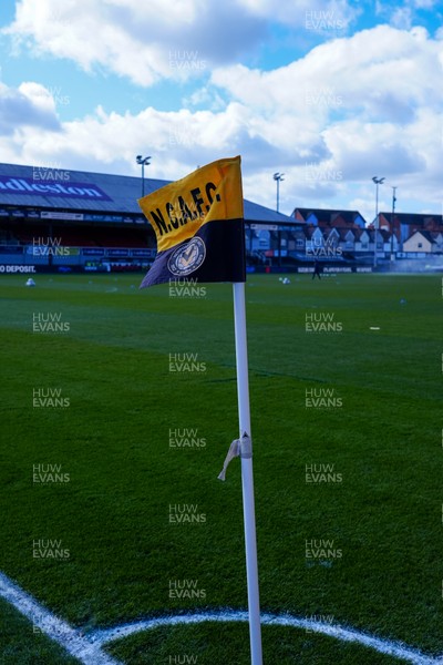 280326 - Newport County v Shrewsbury Town - Sky Bet League 2 - General view of the corner flag inside the stadium prior to kick off