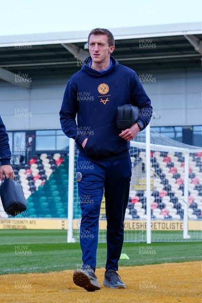 280326 - Newport County v Shrewsbury Town - Sky Bet League 2 - Tom Anderson of Shrewsbury Town arrives at the stadium prior to kick off
