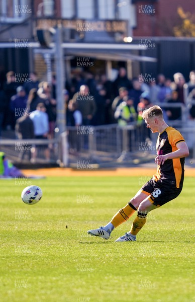 280326 - Newport County v Shrewsbury Town - Sky Bet League 2 - Matt Smith of Newport County takes a free kick