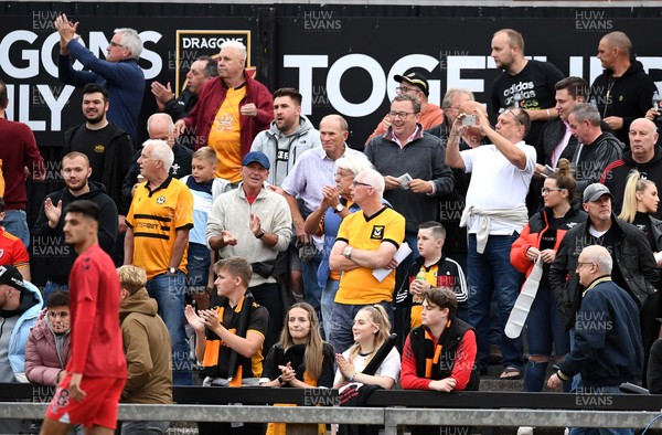 250821 - Newport County v Southampton - Carabao Cup - Newport County supporters back at Rodney Parade for the first time since the start of the pandemic