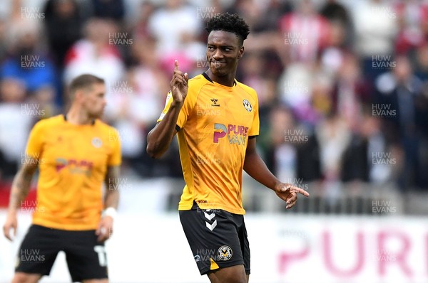 250821 - Newport County v Southampton - Carabao Cup - Timmy Abraham of Newport County shows his frustration