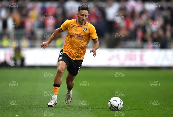 250821 - Newport County v Southampton - Carabao Cup - Robbie Willmott of Newport County gets into space