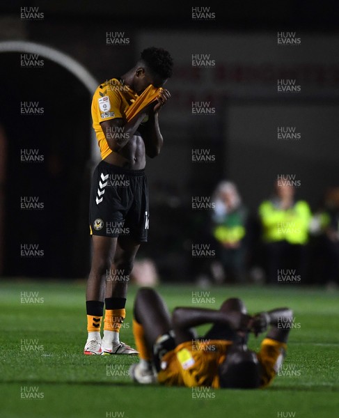 250821 - Newport County v Southampton - Carabao Cup - Timmy Abraham of Newport County looks dejected at the end of the game