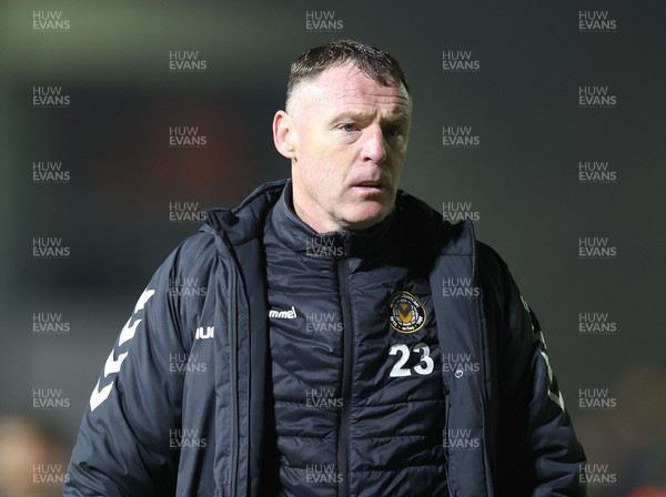 140223 - Newport County v Stevenage, EFL Sky Bet League 2 - Newport County manager Graham Coughlan at the end of the match