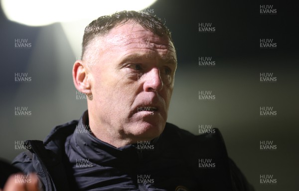 140223 - Newport County v Stevenage, EFL Sky Bet League 2 - Newport County manager Graham Coughlan at the end of the match