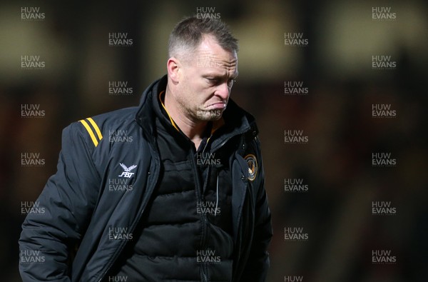 141219 - Newport County v Stevenage - SkyBet League Two - Newport County Manager Michael Flynn at full time