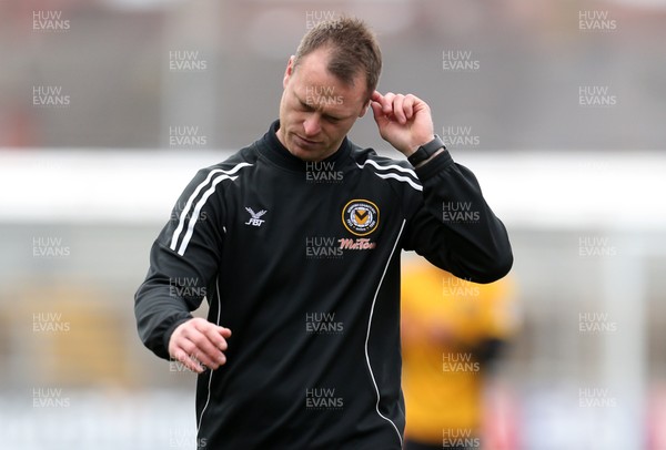 070418 - Newport County v Stevenage FC - SkyBet League Two - Dejected Newport Manager Michael Flynn