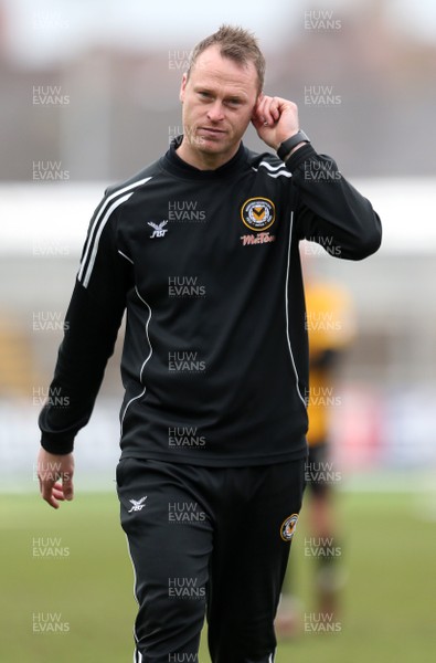 070418 - Newport County v Stevenage FC - SkyBet League Two - Dejected Newport Manager Michael Flynn