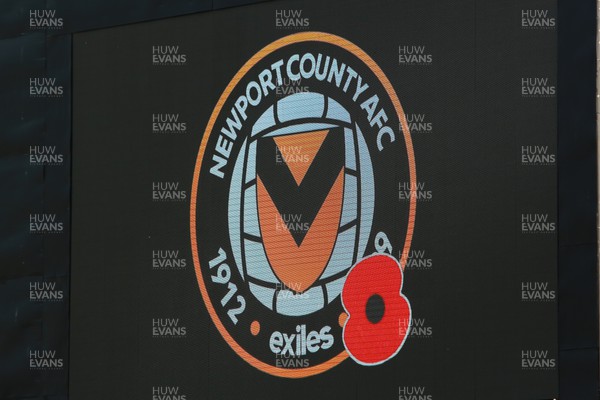 121122 - Newport County v Stockport County - Sky Bet League 2 - Newport County make final preparations to Rodney Parade to honour the fallen before kick off 